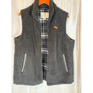 Sage‎ Collective Womens Vest black Fleece Plaid Lined Sleeveless Jacket Large